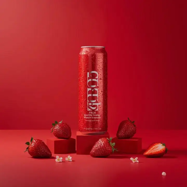A premium studio product photograph of a tall, slim red a...