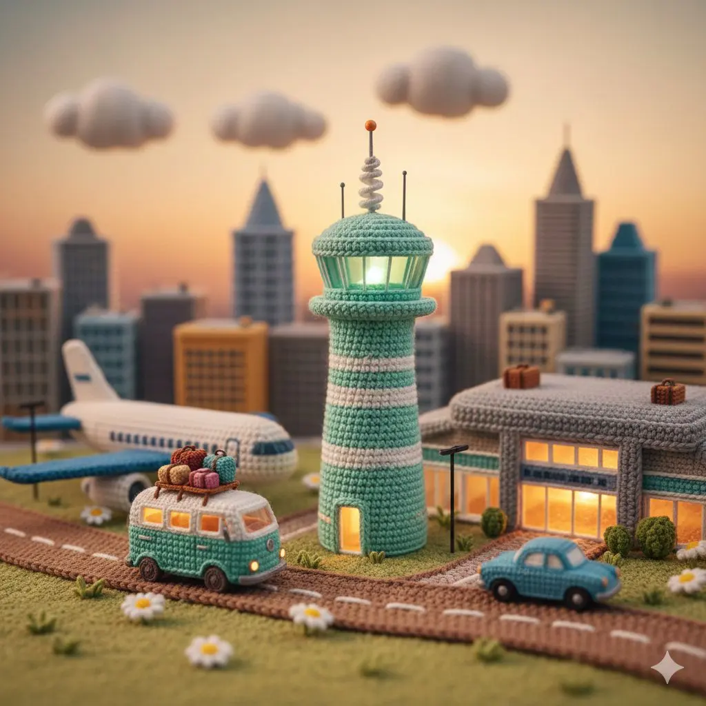 A highly detailed miniature diorama entirely made of croc...