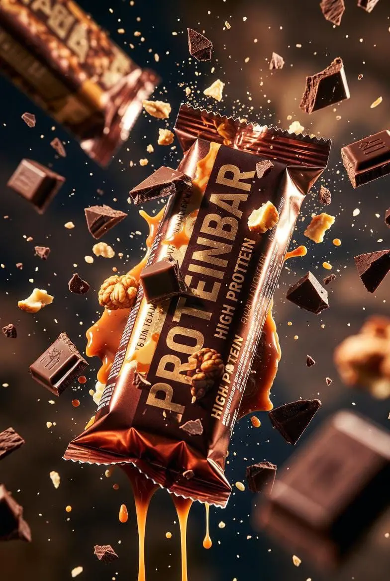 Ultra-cinematic product photography of a premium protein ...