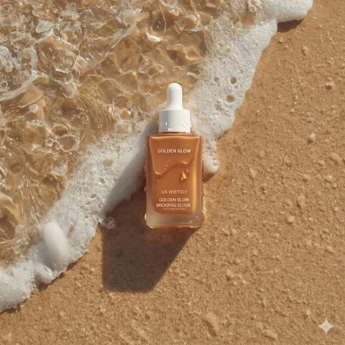 Ultra-realistic summer skincare product photography of a ...