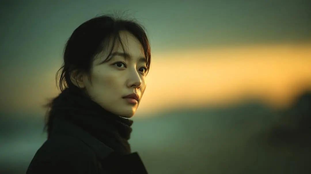 Photorealistic cinematic portrait of a young East Asian w...