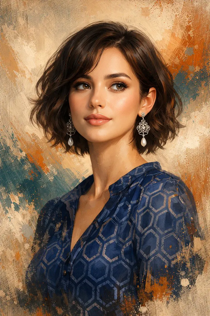 A beautiful semi-realistic digital portrait of an elegant...
