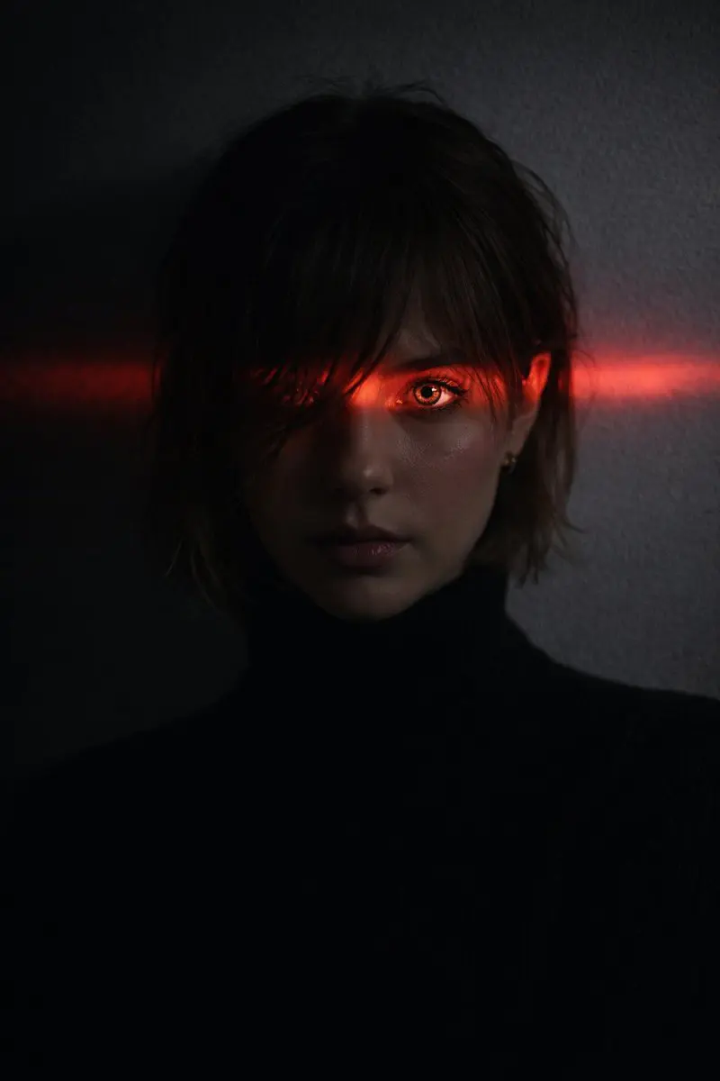 Ultra-realistic dramatic portrait of a man or woman (from...