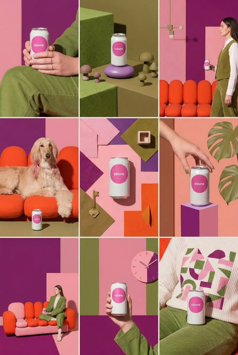 Create a 9-image Instagram feed for this product in [the ...