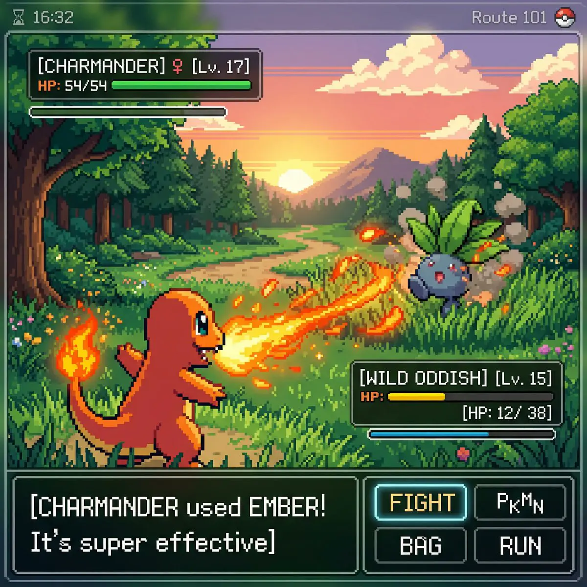 inspired by a classic pokemon gameboy screenshot but it's...