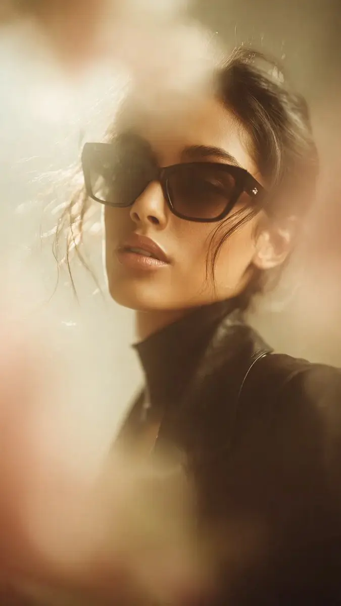Ultra-realistic cinematic fashion portrait of a stylish w...
