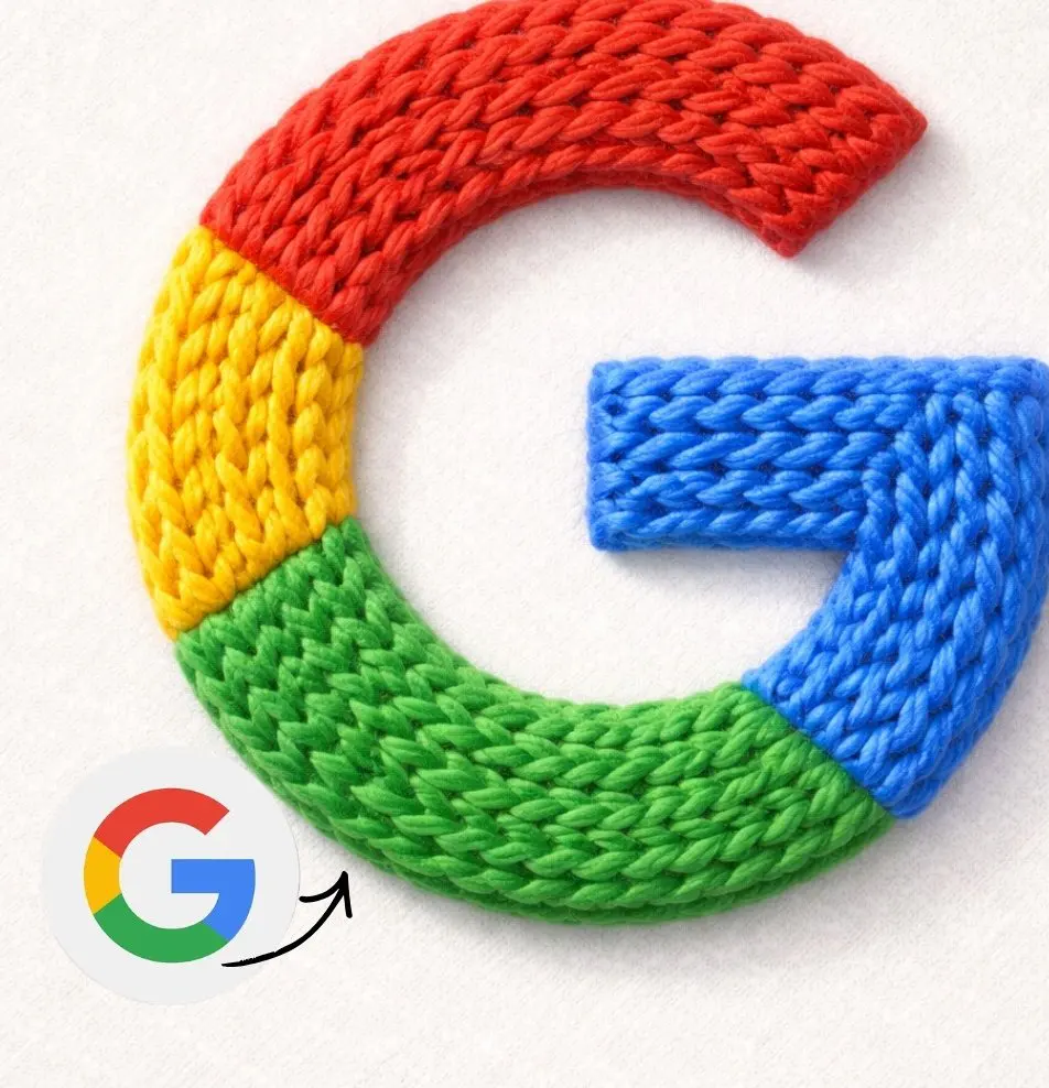 Instagram logo made from thick knitted wool yarn, handcra...