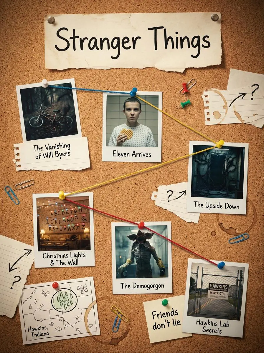 Generates a clean, cinematic 1080×1080 corkboard layout t...