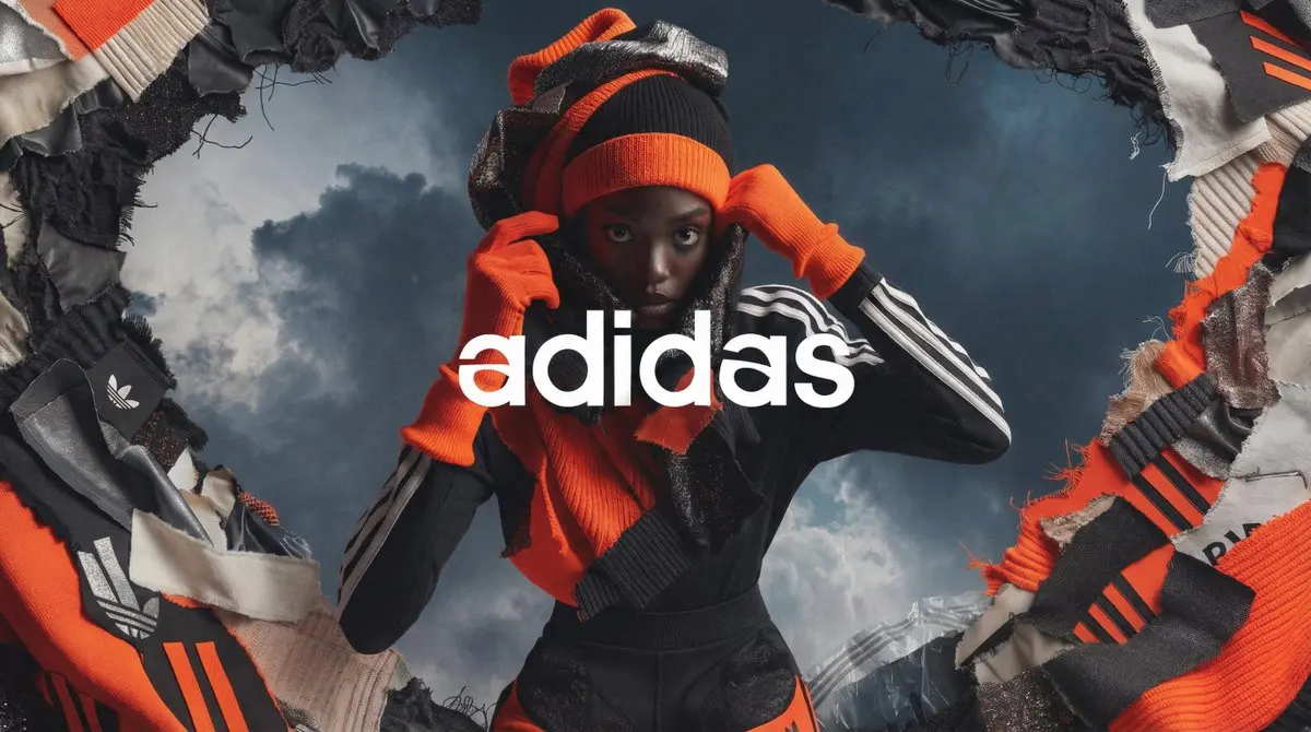 [BRAND]. A high fashion campaign poster. A model with a s...