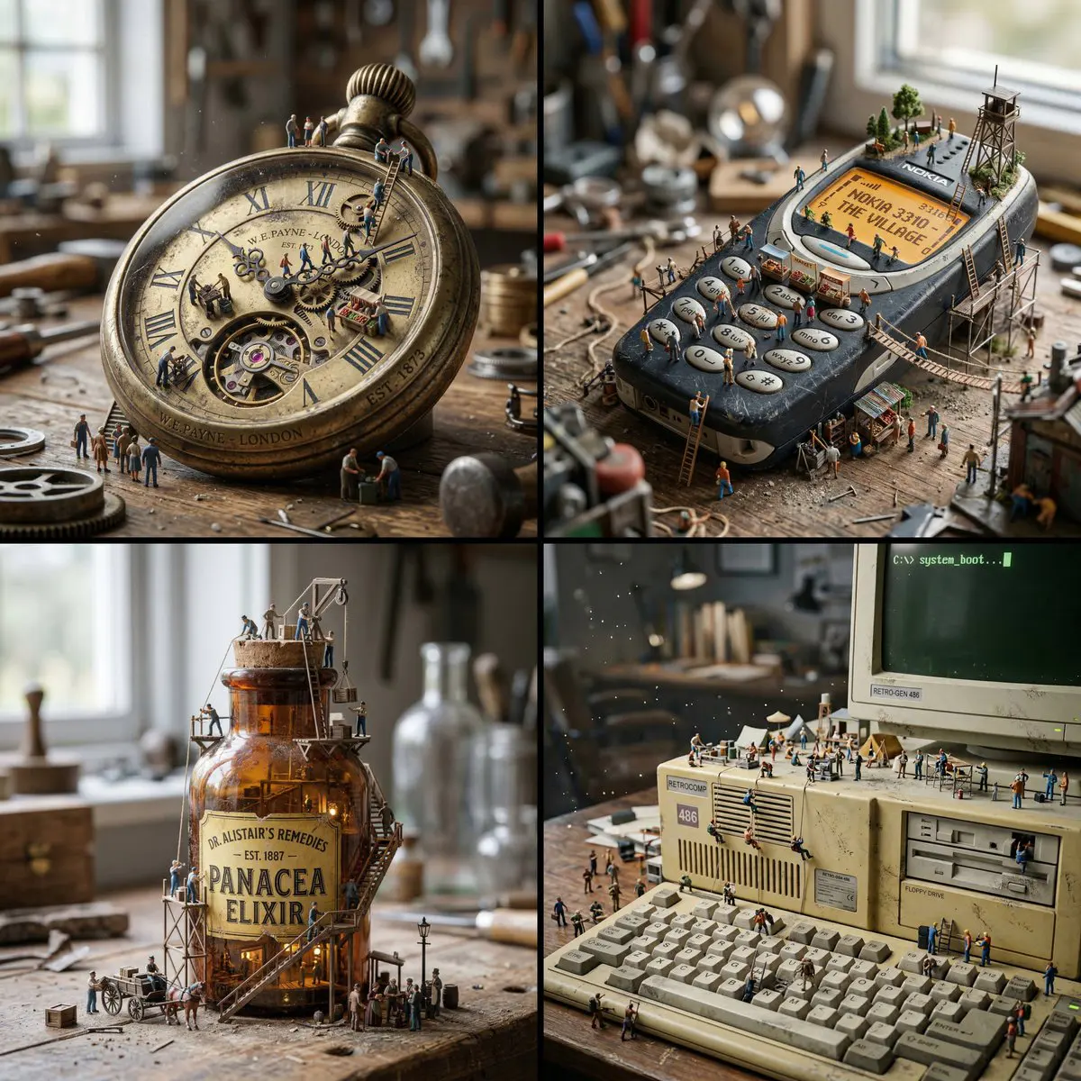 Create a hyper-realistic macro photograph of a miniature ...