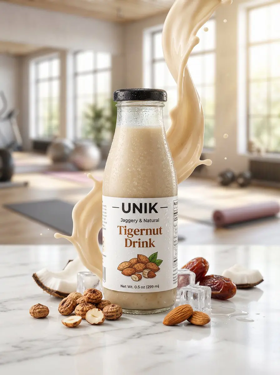 Ultra-realistic lifestyle beverage advertisement featurin...