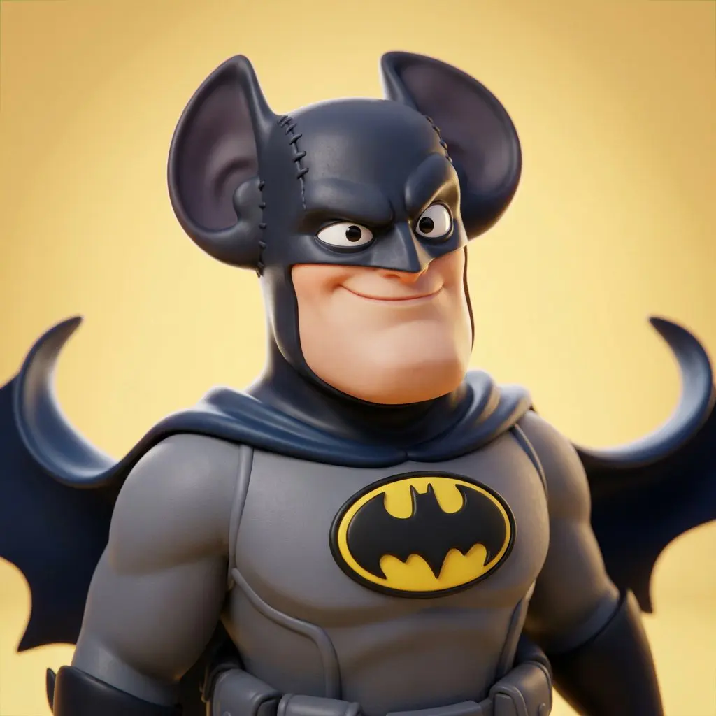 High-quality stylized 3D CGI big-head cartoon render of H...