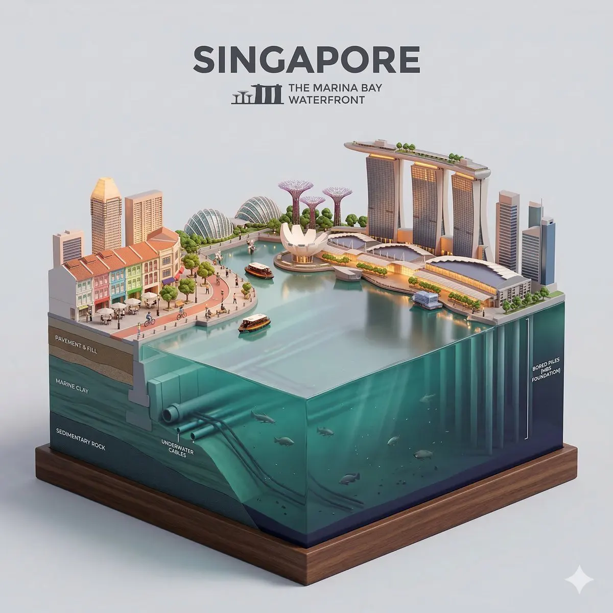 Present a clear, side-facing isometric miniature 3D carto...