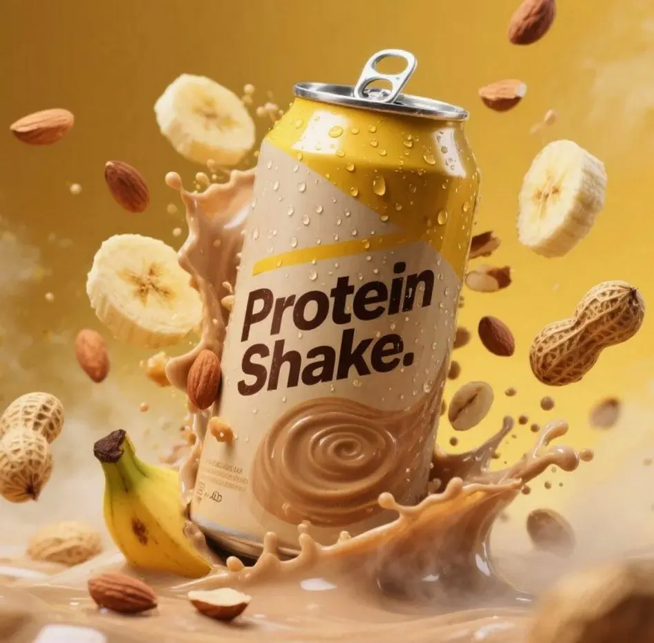 Hyper-realistic product advertisement of a protein shake ...