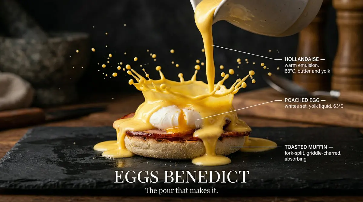 [DISH] at the precise moment of a dramatic [LIQUID] pour ...