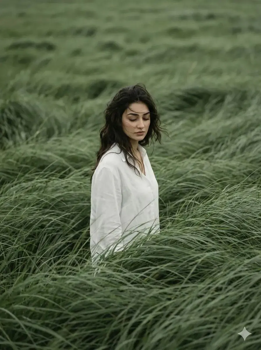 Create a 3:4 cinematic, atmospheric editorial portrait us...