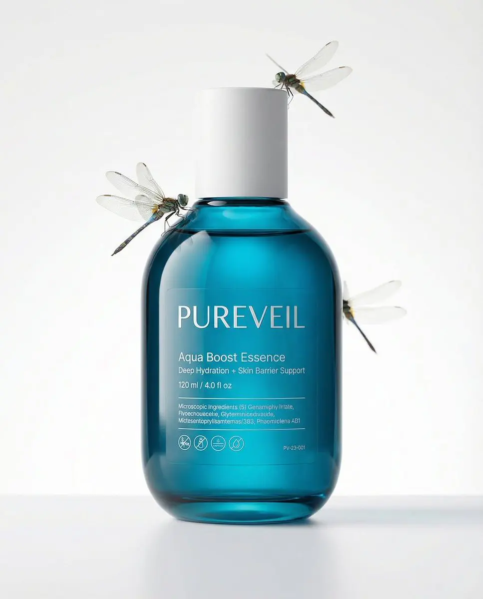A professional skincare shot of a [product container] wit...