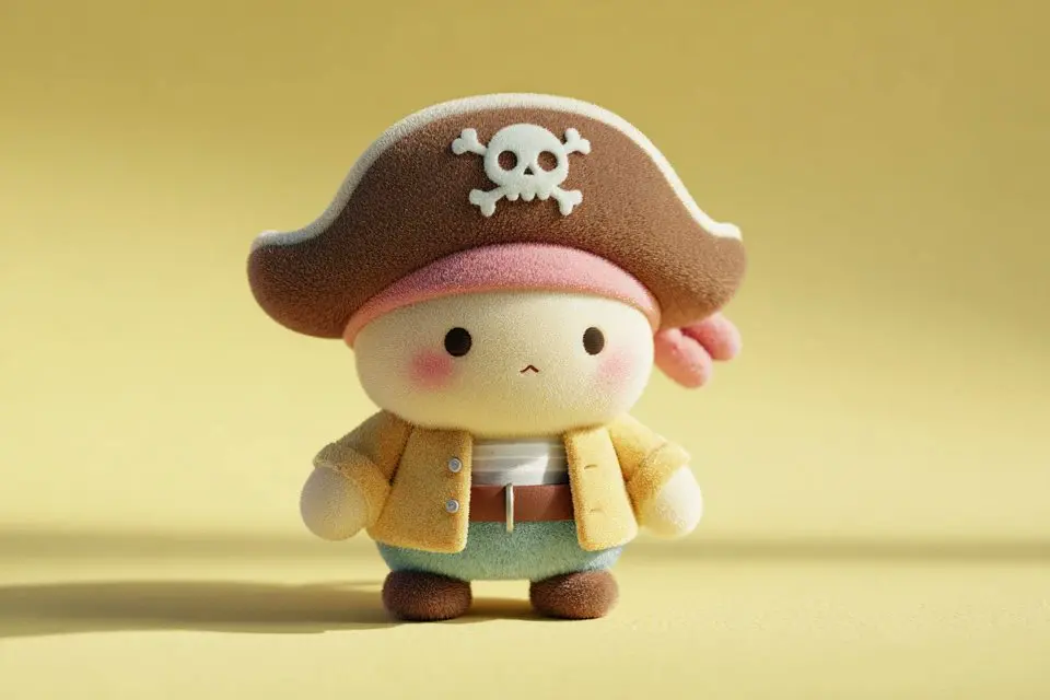 A cute full-body [SUBJECT] plush toy, plush doll art, sty...