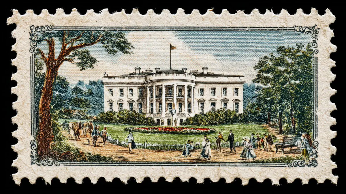 a vintage postage stamp depicting [iconic monument of a c...