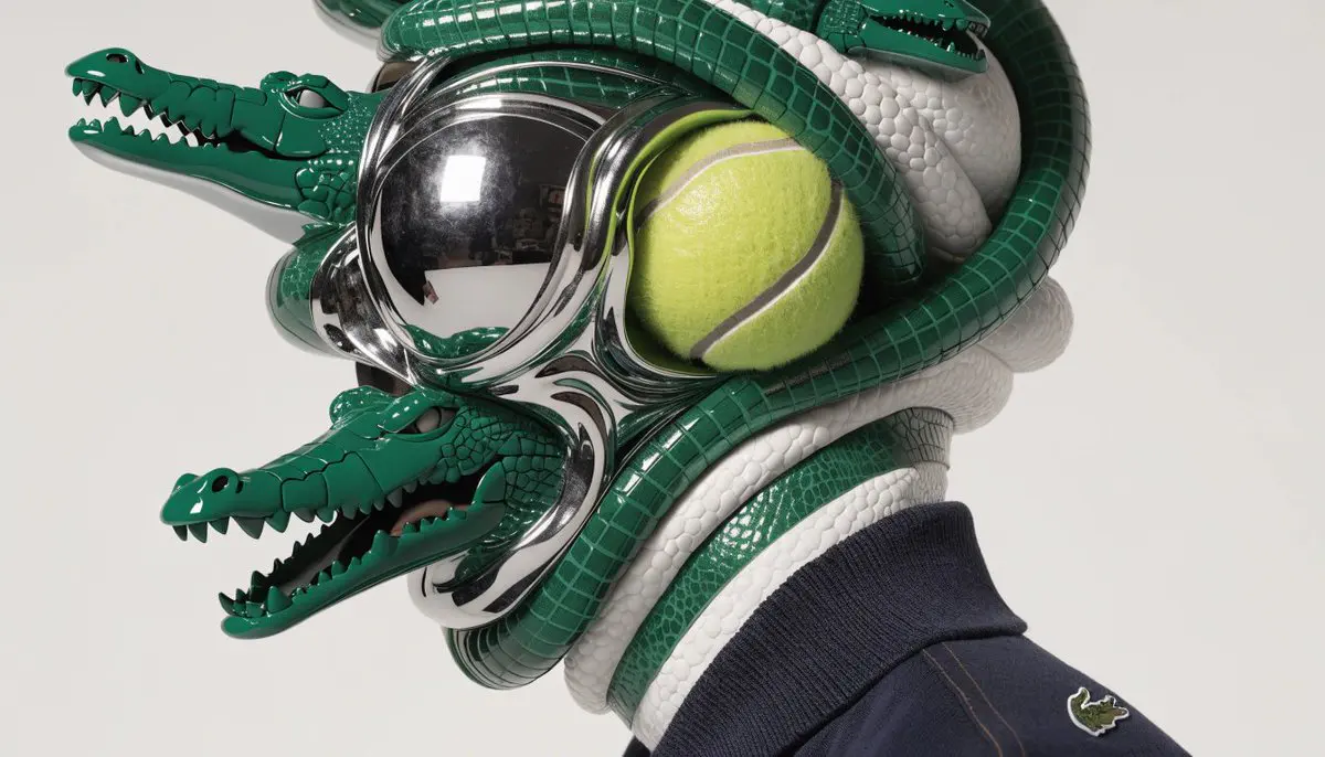 [BRAND]. A hyperrealistic editorial photo of a figure wea...