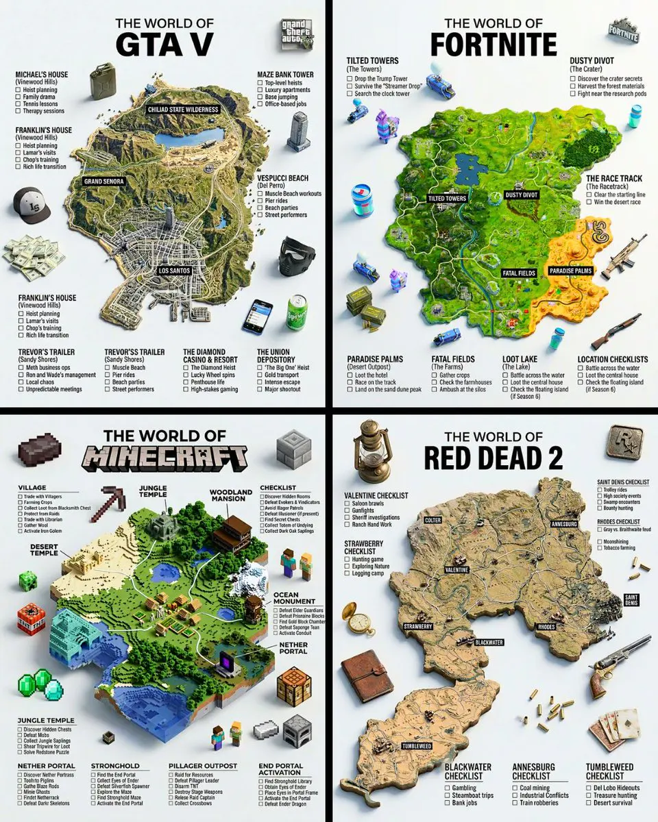 A hyper-realistic 3D game guide infographic poster for [G...