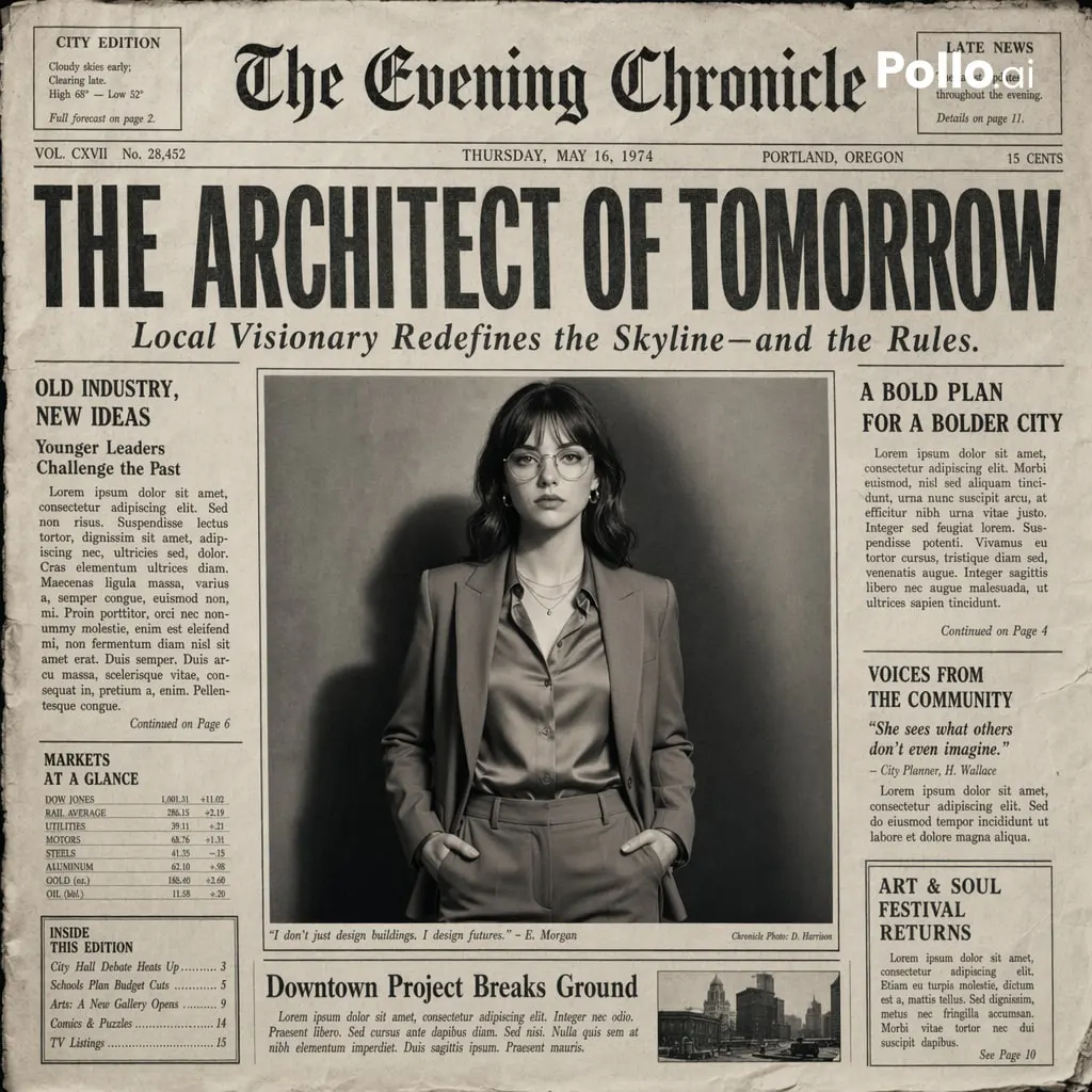 Create the most realistic front page design of a vintage ...