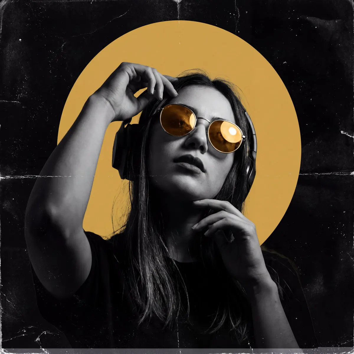 Create a dark, high‑contrast poster with a moody, undergr...