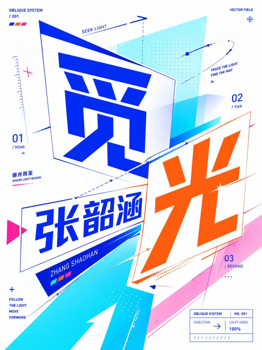 请基于用户输入的【核心文字 / 单词 / 词组 / 短句 / 字母】,创作一张高完成度的「斜向透视平面字体概念海报...