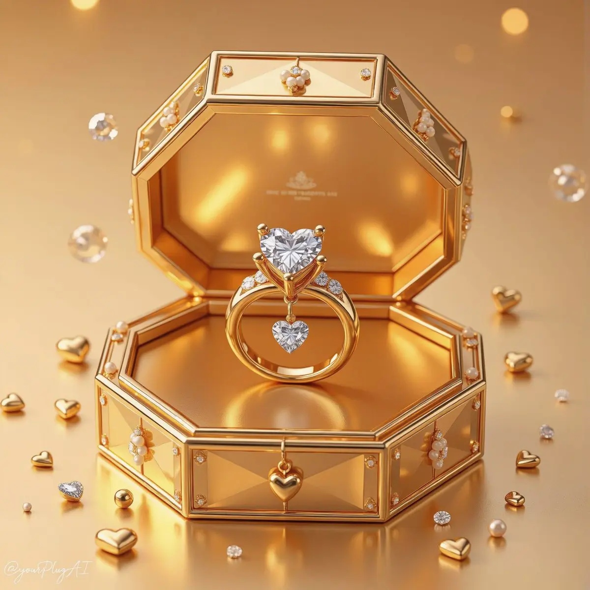 Create a hyper-realistic luxury product photography scene...