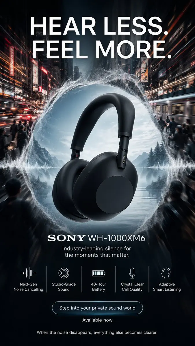 Create a high-end 9:16 vertical advertising poster for "S...