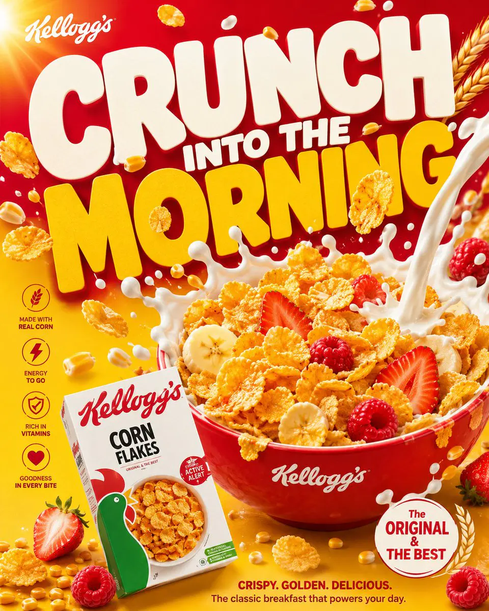 **GOLDEN MORN VIRAL FMCG POSTER CAMPAIGN SYSTEM**