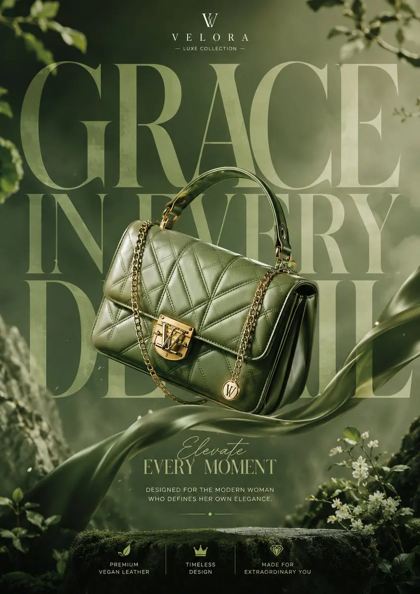 Generate a breathtaking luxury product advertisment of ha...