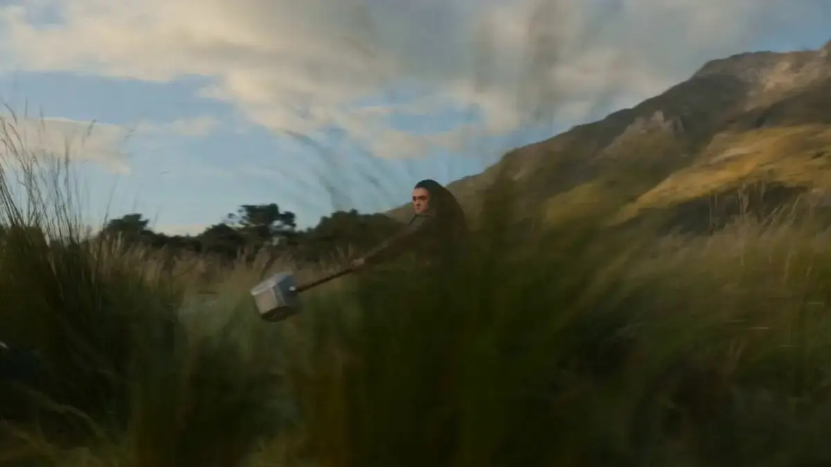 SUBJECTS: A warrior with a rune-carved stone warhammer, f...