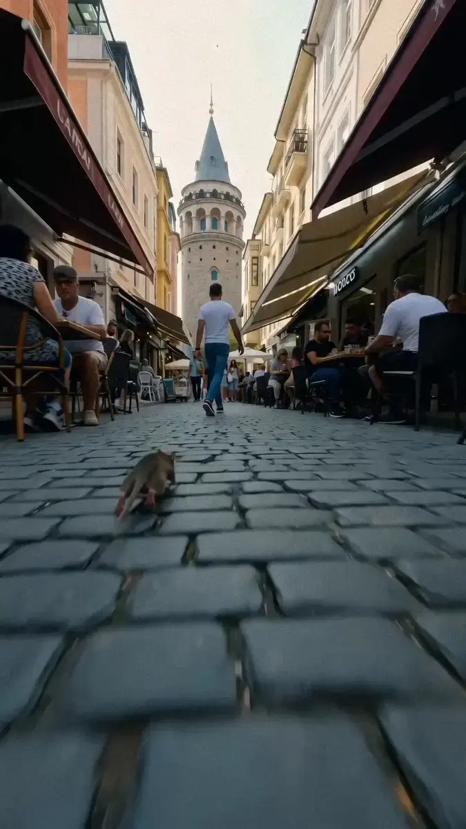 Bir kedinin POV bakış açısından istanbul’da galata kulesi...