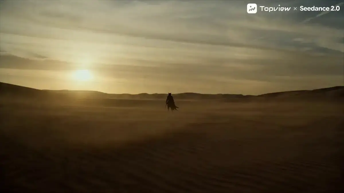 15-second Original Desert Martial Arts Short Film: A blac...