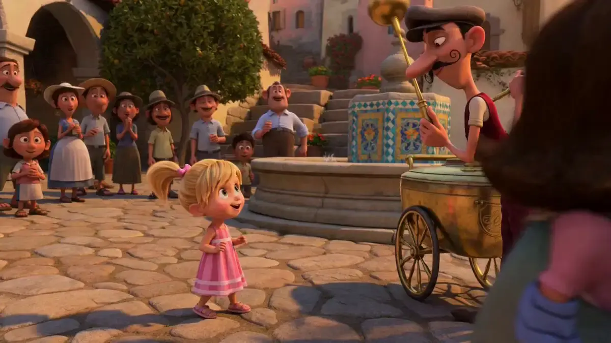 { "style": "stylized 3D animation, hyperreal pop, squash-...