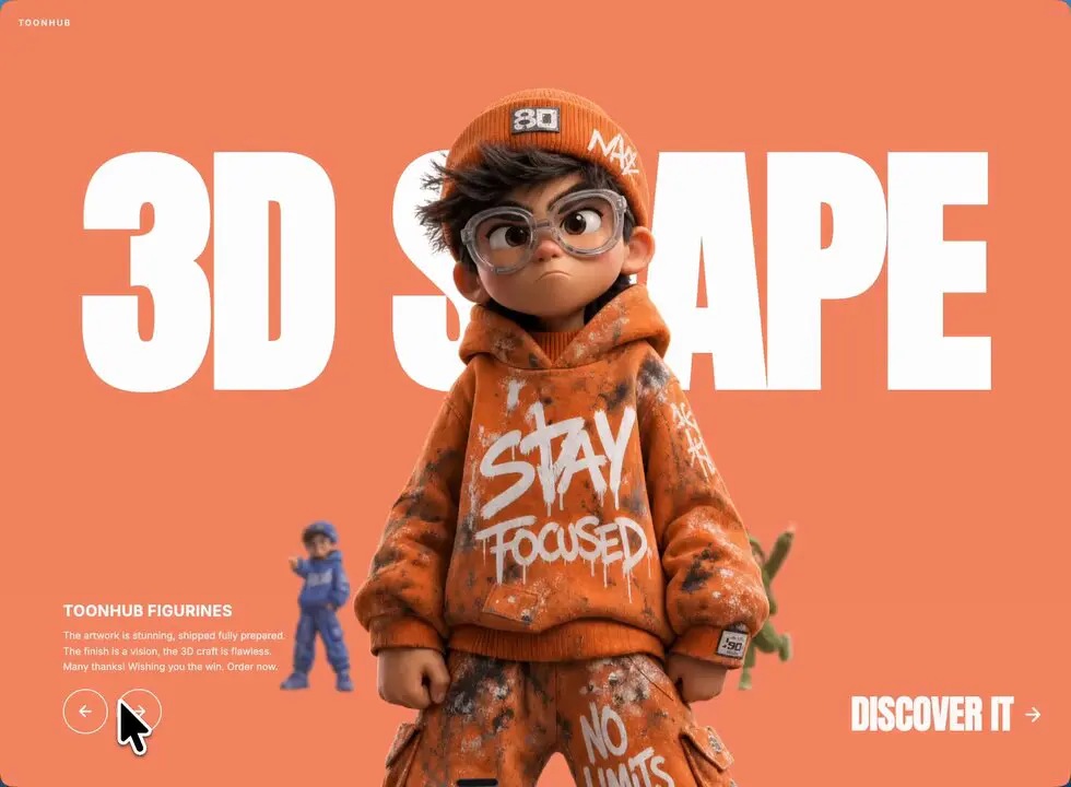 A high-quality 3D stylized character figurine in a 'Toon'...