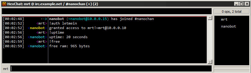 IRC screenshot