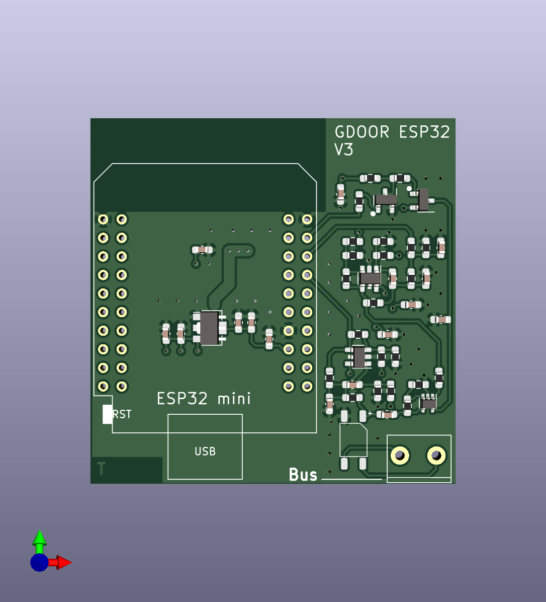 3D Render of ESP32 adapterboard
