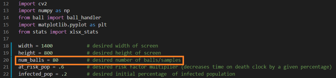 Number of Balls Parameter Variable