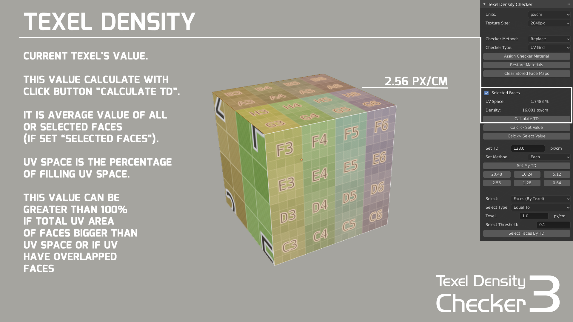 Blender Texel Density Checker