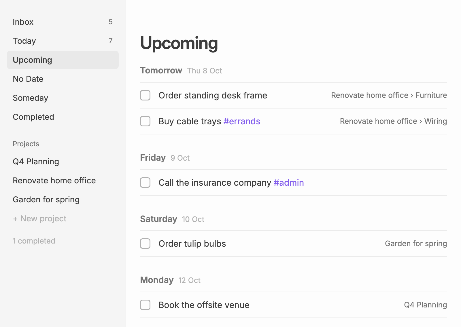 Upcoming