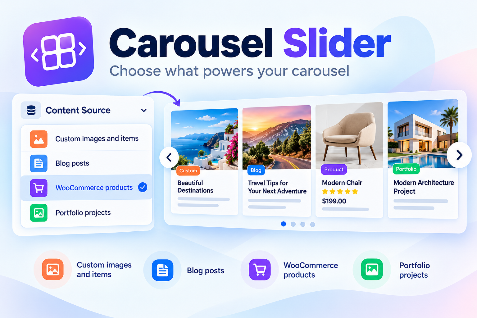 Carousel slider features