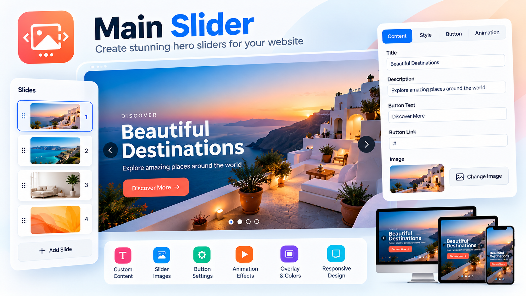 Main slider features