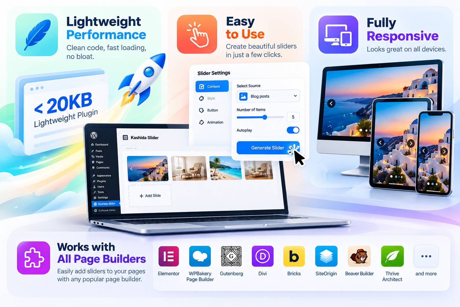 Responsive slider showcase