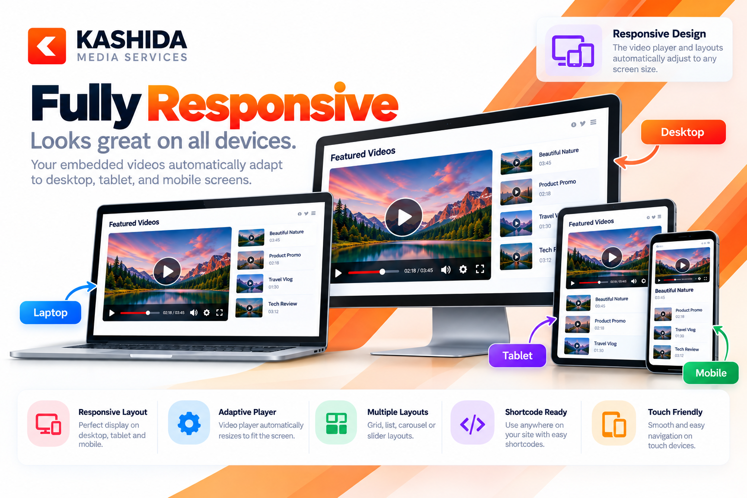 Kashida Video Embed responsive display