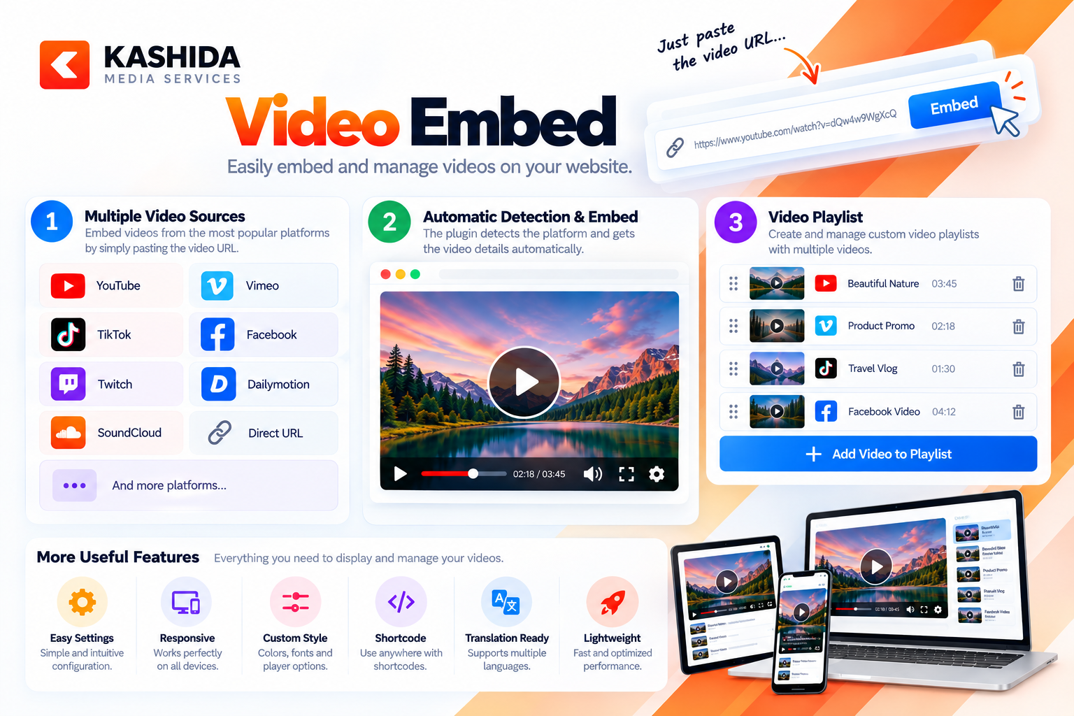 Kashida Video Embed overview