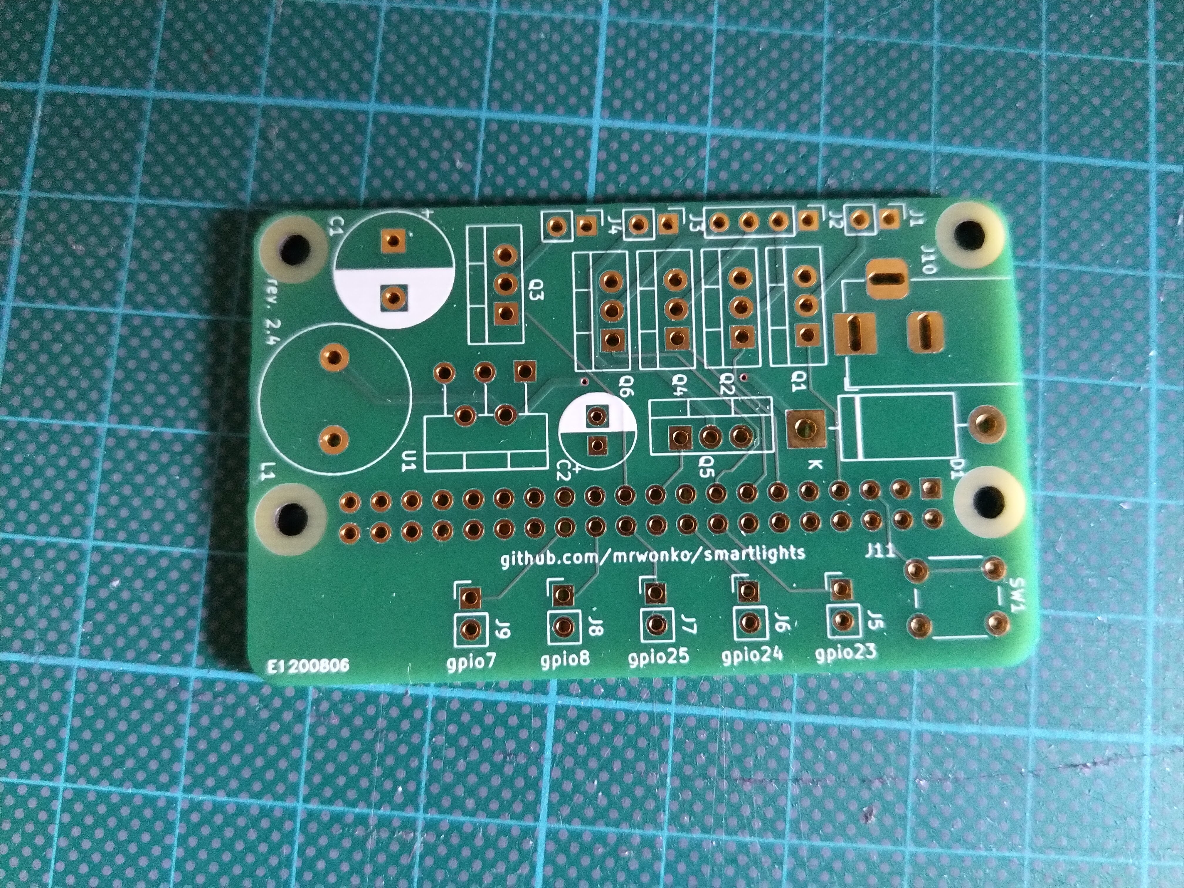 A photo of revision 2.4 of the PCB