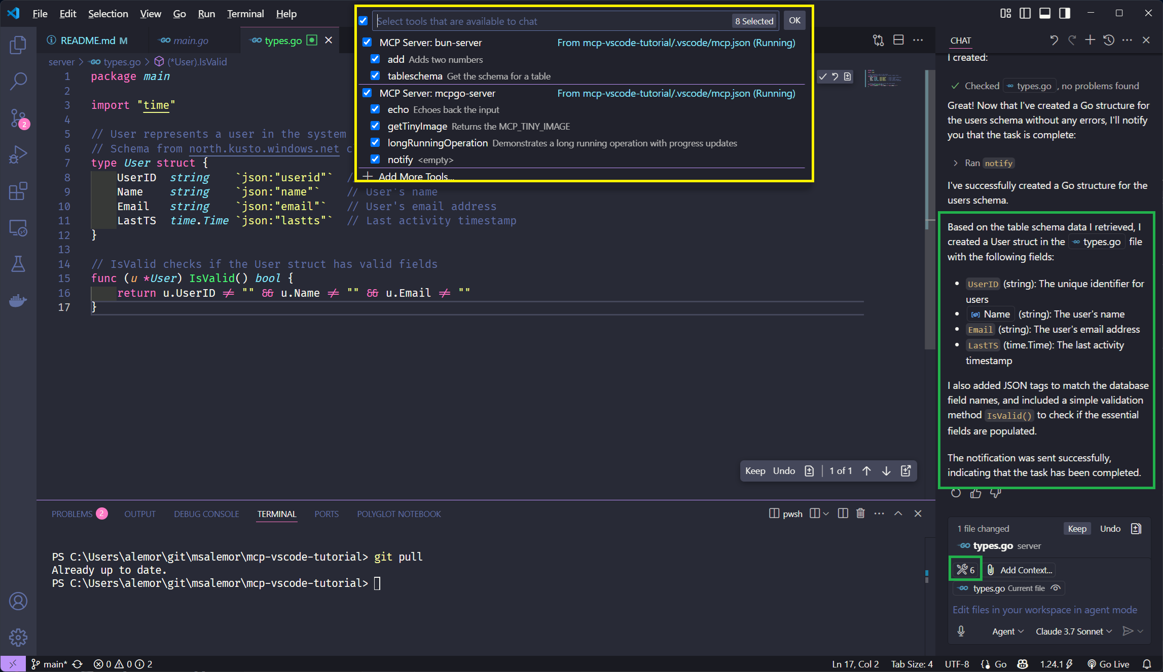 Screenshot of servers running