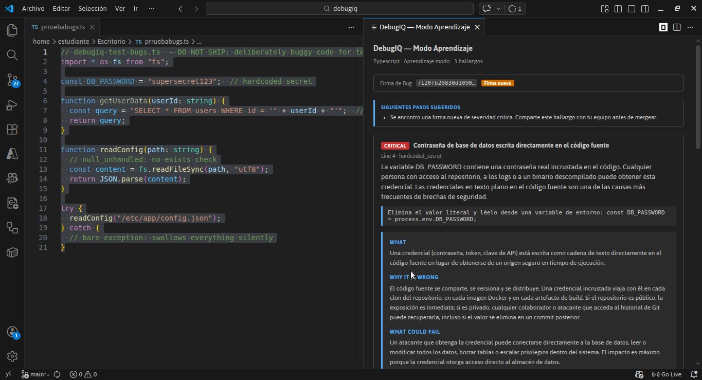 Learn Debug with educational explanation